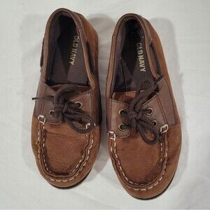 Old navy size 12 Faux-Suede brown Boat Shoes For Boys
